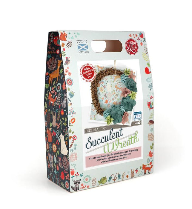The Crafty Kit Company - Succulent Felt Wreath - Sewing Kit