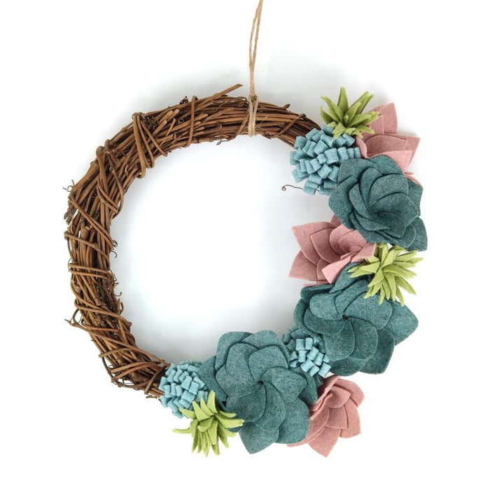 The Crafty Kit Company - Succulent Felt Wreath - Sewing Kit