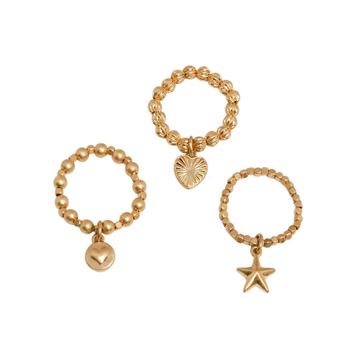 Bibi Bijoux - Stellar Harmony Stretch Gold Ring Set