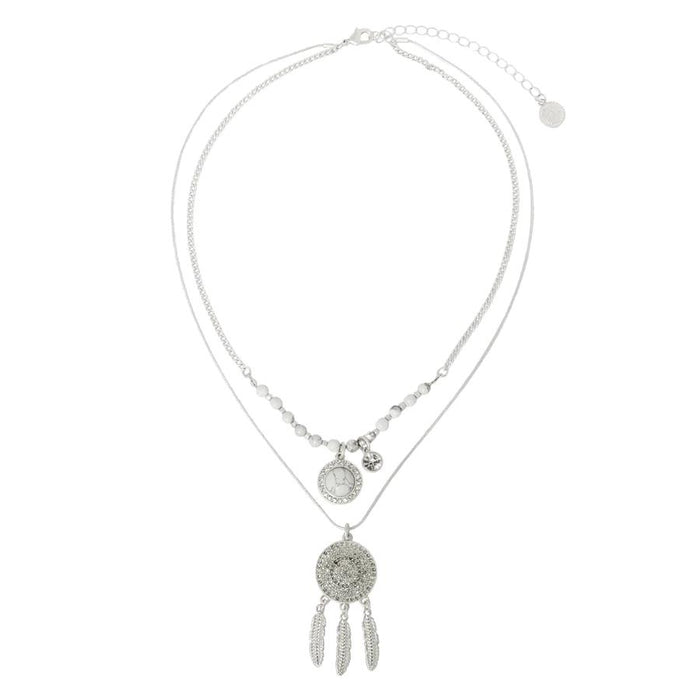 Bibi Bijoux - Dreamcatcher Silver Layered Necklace
