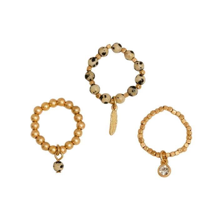 Bibi Bijoux - Dreamcatcher Stretch Ring Set Gold