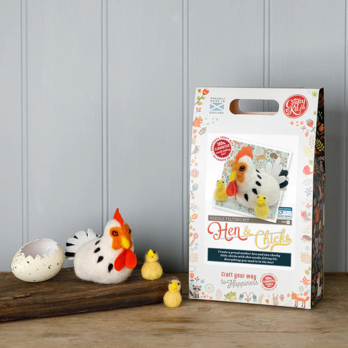 The Crafty Kit Company - Hens & Chicks - Needle Felting Kit