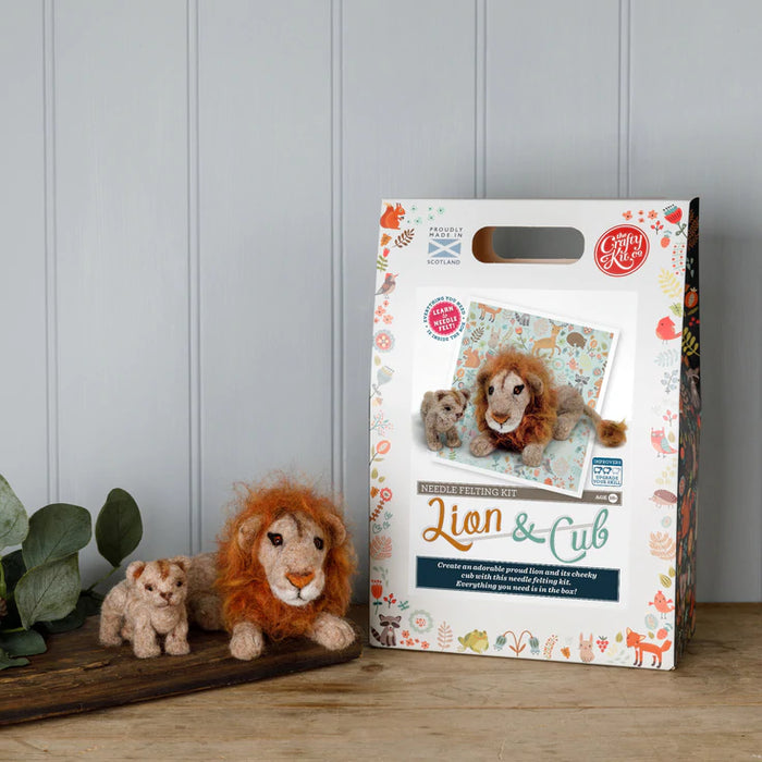 The Crafty Kit Company - Lion & Cub - Needle Felting Kit