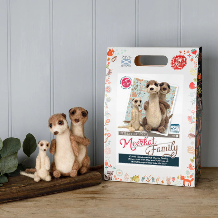 The Crafty Kit Company - Meerkat Family - Needle Felting Kit