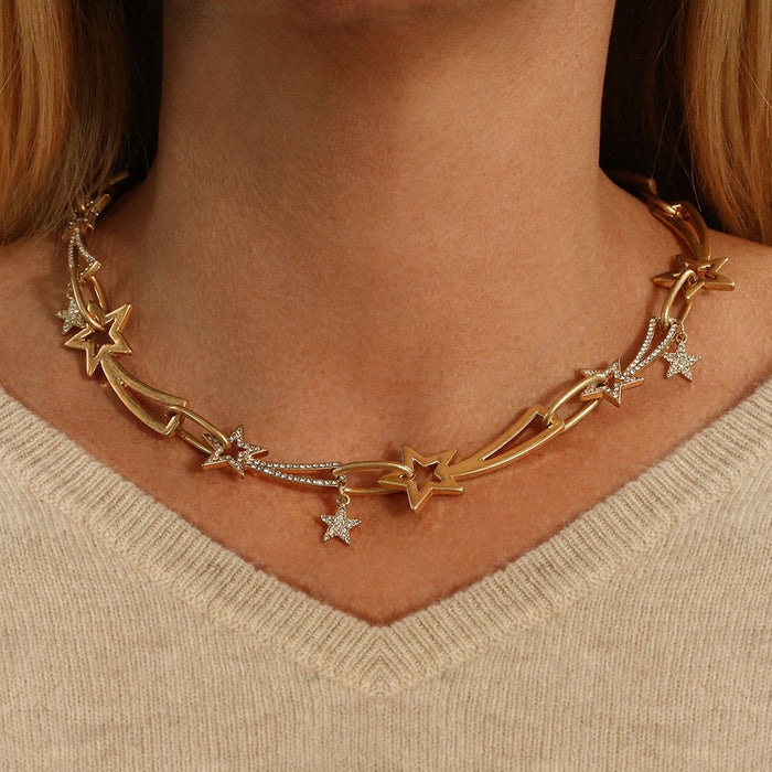 Kate Thornton ‘Shooting Stars’ Gold Chunky Necklace