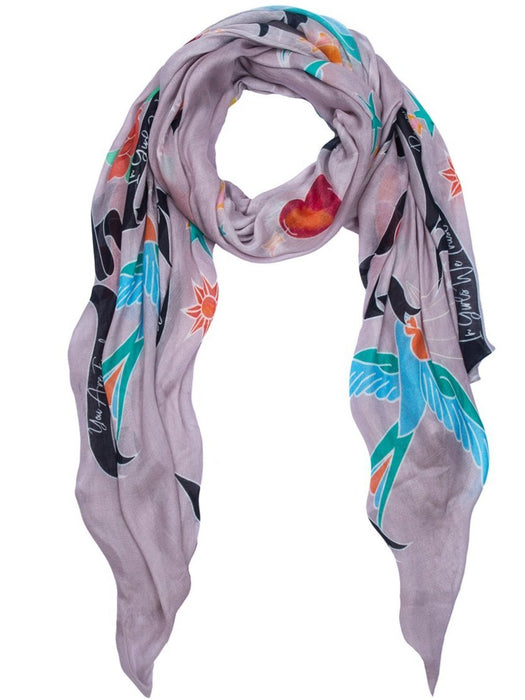 Kate Thornton ‘In Girls We Trust’ Grey Swallow Scarf