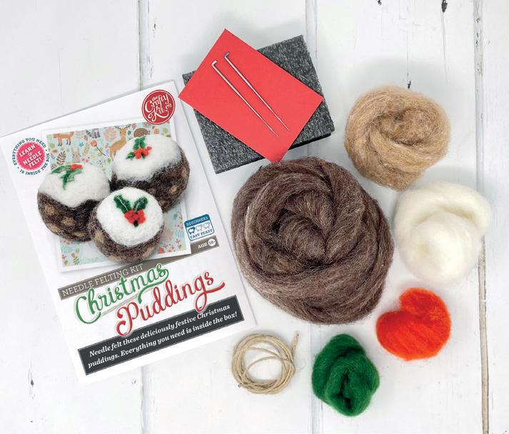 The Crafty Kit Company - Christmas Puddings - Needle Felting Kit
