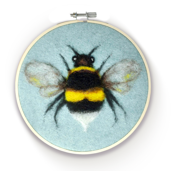 The Crafty Kit Company - Bee in a Hoop - Needle Felting Kit