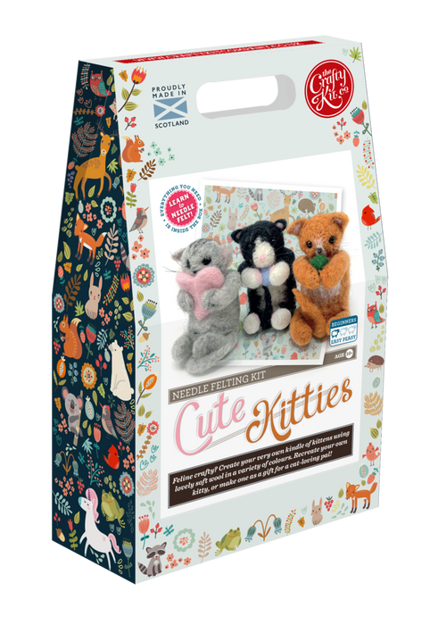 The Crafty Kit Company - Cute Kitties - Needle Felting Kit