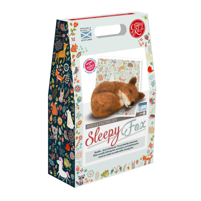 The Crafty Kit Company - Sleepy Fox - Needle Felting Kit