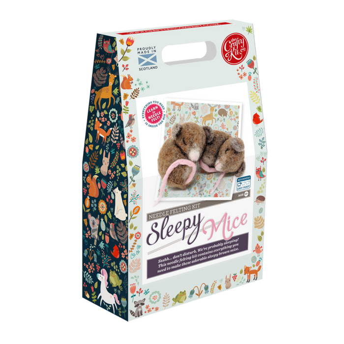The Crafty Kit Company - Sleepy Mice - Needle Felting Kit
