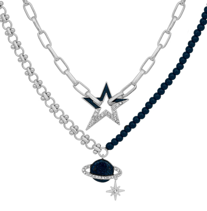 Kate Thornton Silver Cosmic Goddess Duo Necklace