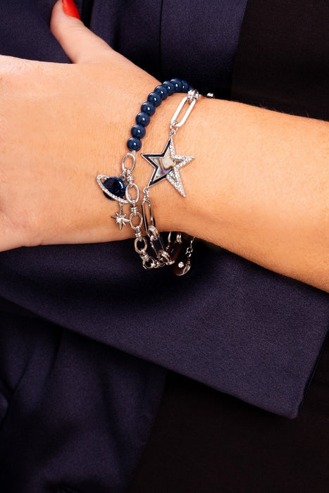 Kate Thornton Silver Stars & Planets Bracelet Set