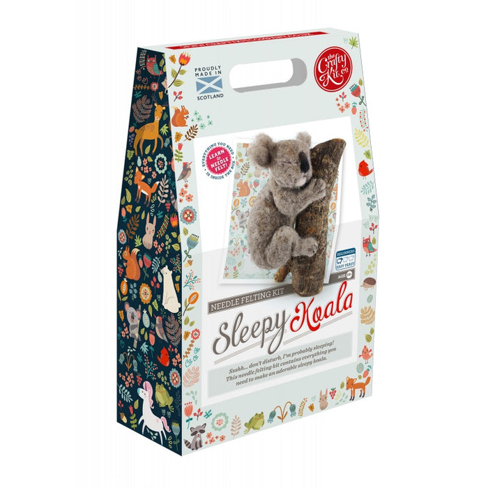 The Crafty Kit Company - Sleepy Koala Bear Cub - Needle Felting Kit