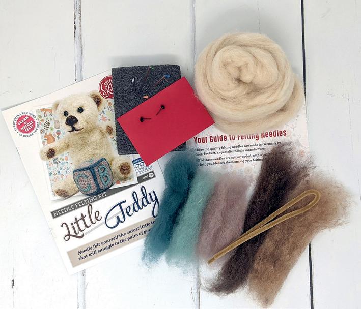 The Crafty kit Company - Little Teddy - Needle Felting Kit