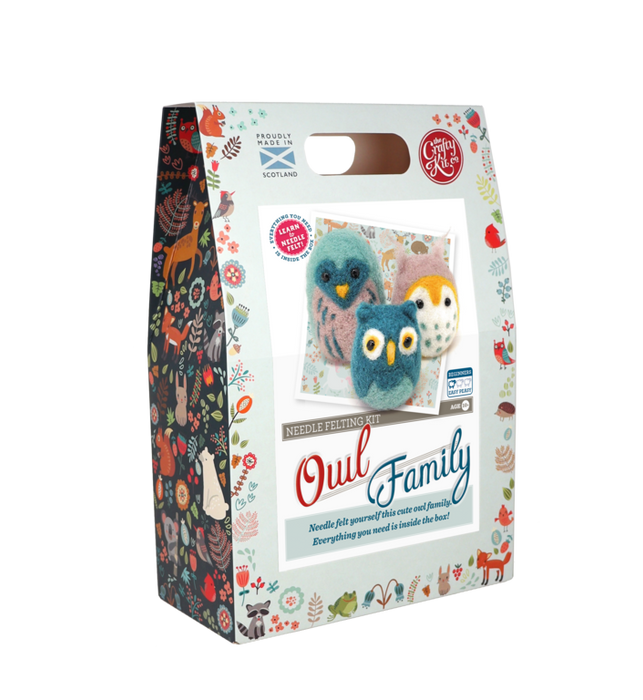 The Crafty Kit Company - Owl Family - Needle Felting Kit