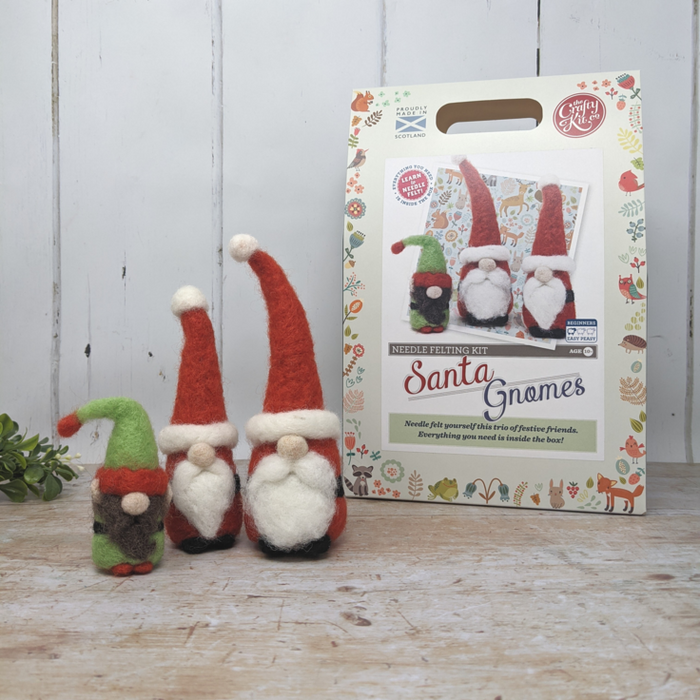 The Crafty kit Company - Santa Gnomes - Needle Felting Kit