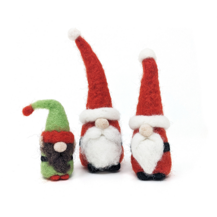 The Crafty kit Company - Santa Gnomes - Needle Felting Kit