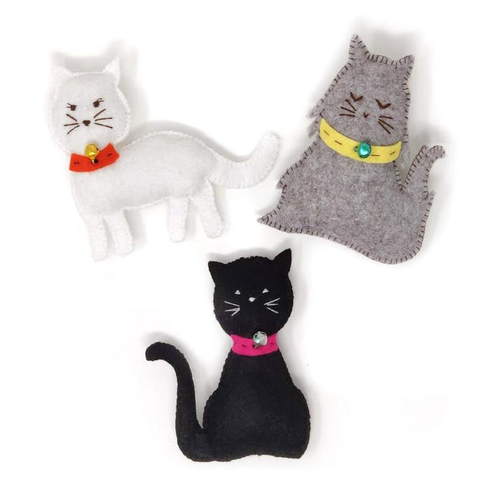 The Crafty Kit Company - 3 Felt Kitties - Sewing Kit