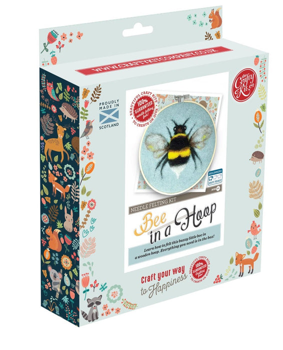 The Crafty Kit Company - Bee in a Hoop - Needle Felting Kit